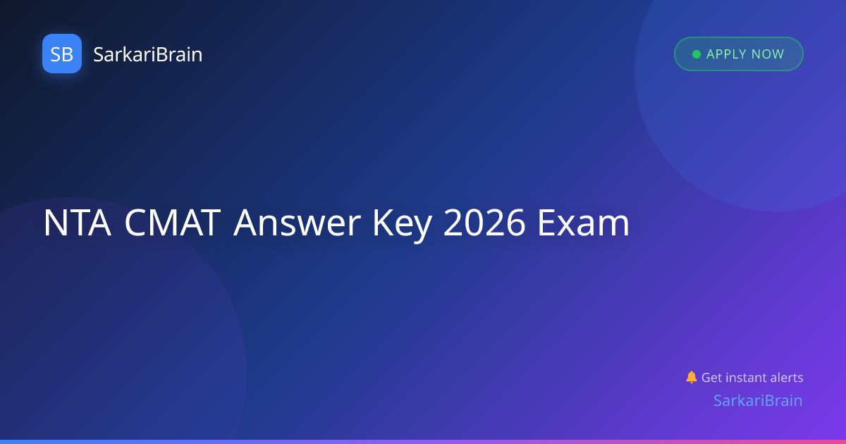 NTA CMAT Answer Key 2026 Exam 2026 - Notification, Eligibility, Apply ...